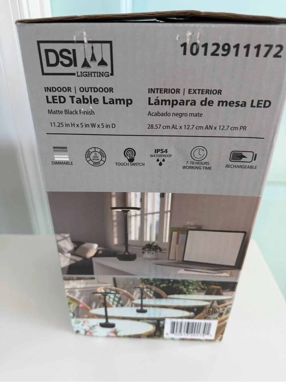 New DSI Matte Black LED cordless rechargeable Table Lamp - Indoor/Outdoor